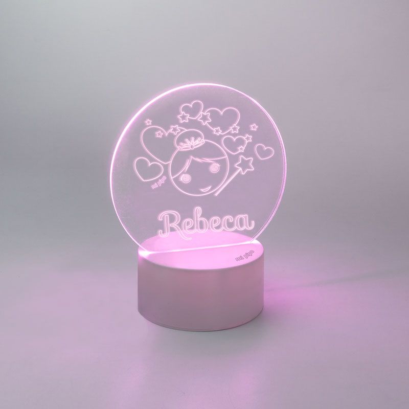 lamparita redonda hada personalizada lamparita redonda hada personalizada